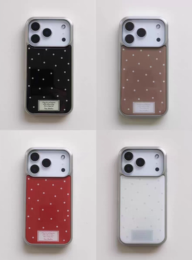 韩秋冬新年圣诞波点银边适用苹果17promax滴胶手机壳iphone16pro新款1314pro创意15pro全包防摔手机套高级感