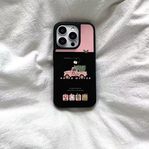 原创可爱搬运圣诞树亚克力黑边适用苹果iPhone17promax手机壳15pro小米14Pro保护套华为mate60P70防摔三星S23