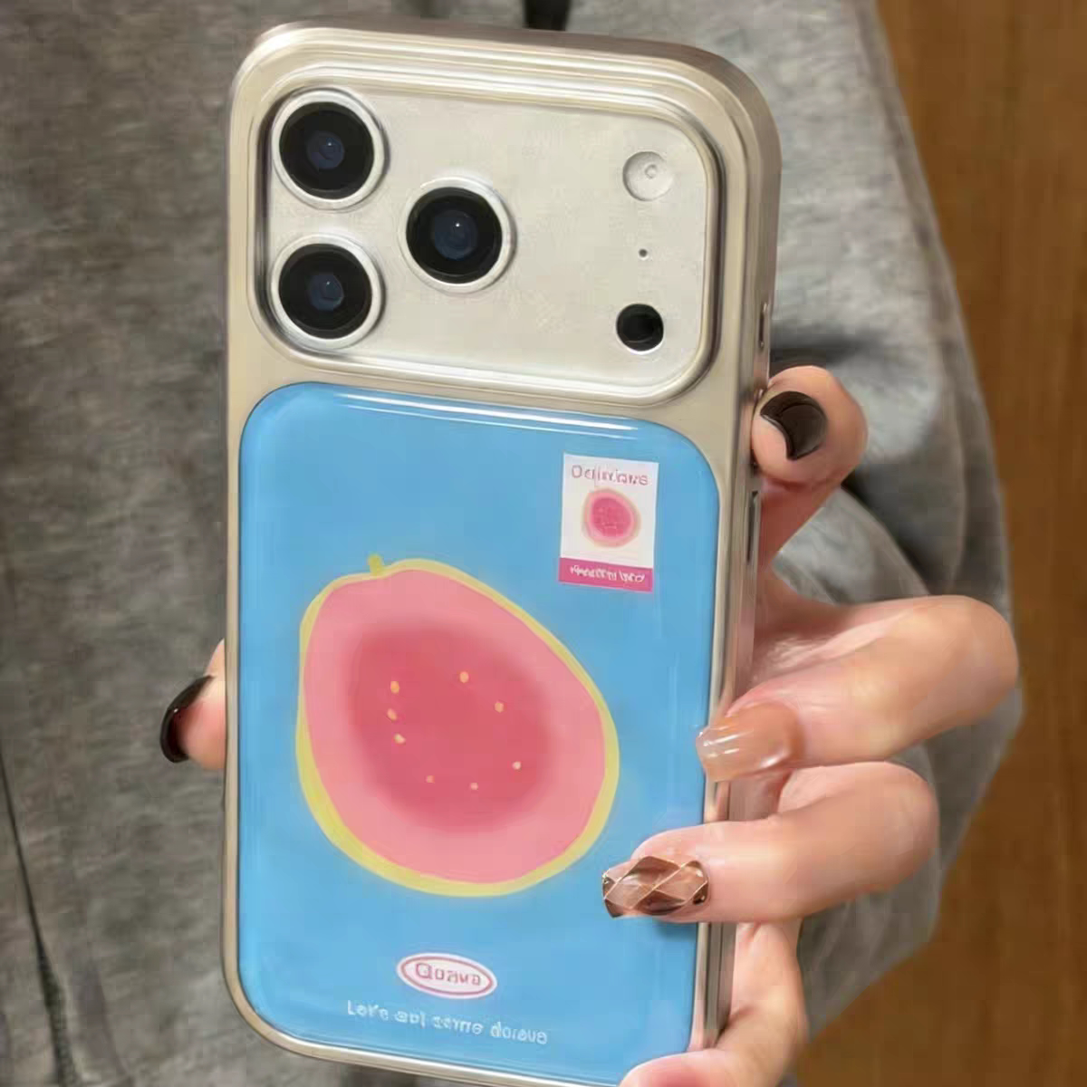 ins风芭乐图案水果滴胶手机壳适用苹果iPhone17promax手机壳软边16防摔15原创小米141312/11华为mate60P780