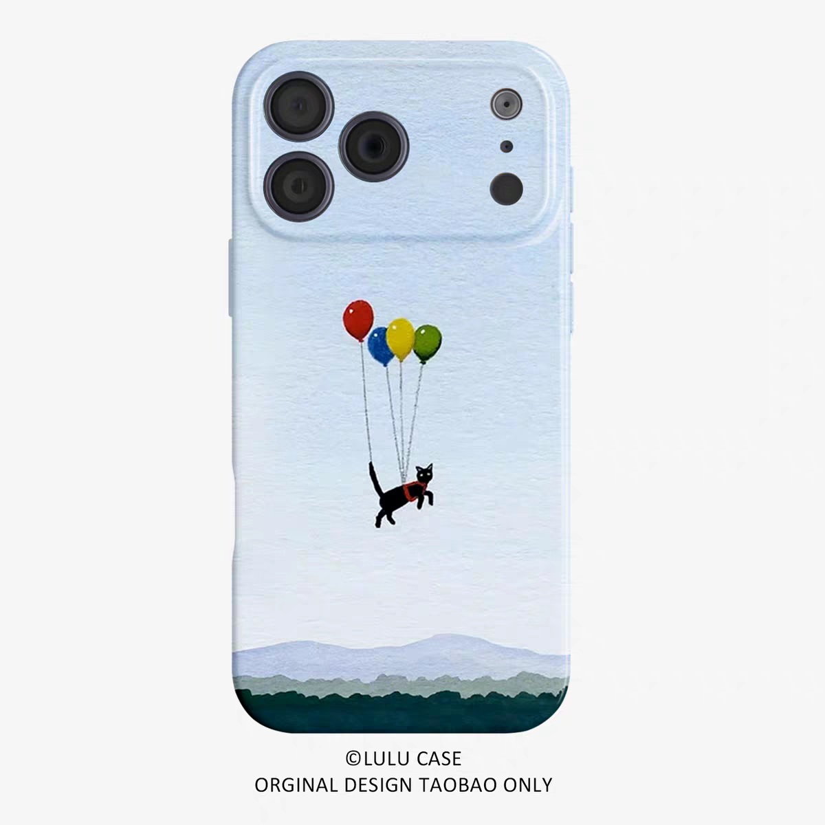 ins小黑猫乘气球适用苹果17手机壳菲林二合一nova13华为p80mate70小米15个性艺术opporeno14荣耀300iPhone16