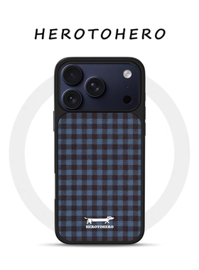 ins蓝棕格纹腊肠狗电镀银黑边适用苹果iPhone17promax手机壳16pro小米15Pro保护套华为mate60P70三星S23软壳