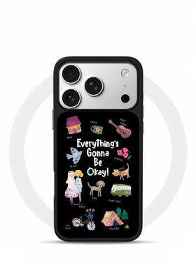 ins个性一切都会好电镀银黑边适用苹果iPhone17promax手机壳16pro小米15Pro保护套华为mate80P70三星S23软壳