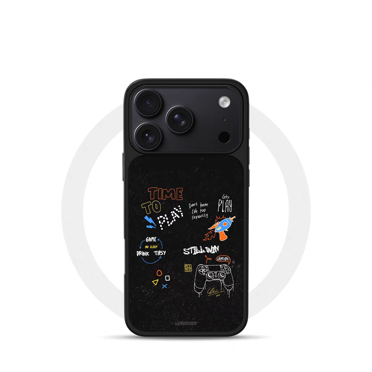 ins风复古游戏时间电镀银黑边适用苹果iPhone17promax手机壳16pro小米15Pro保护套华为mate80P70三星S23软壳