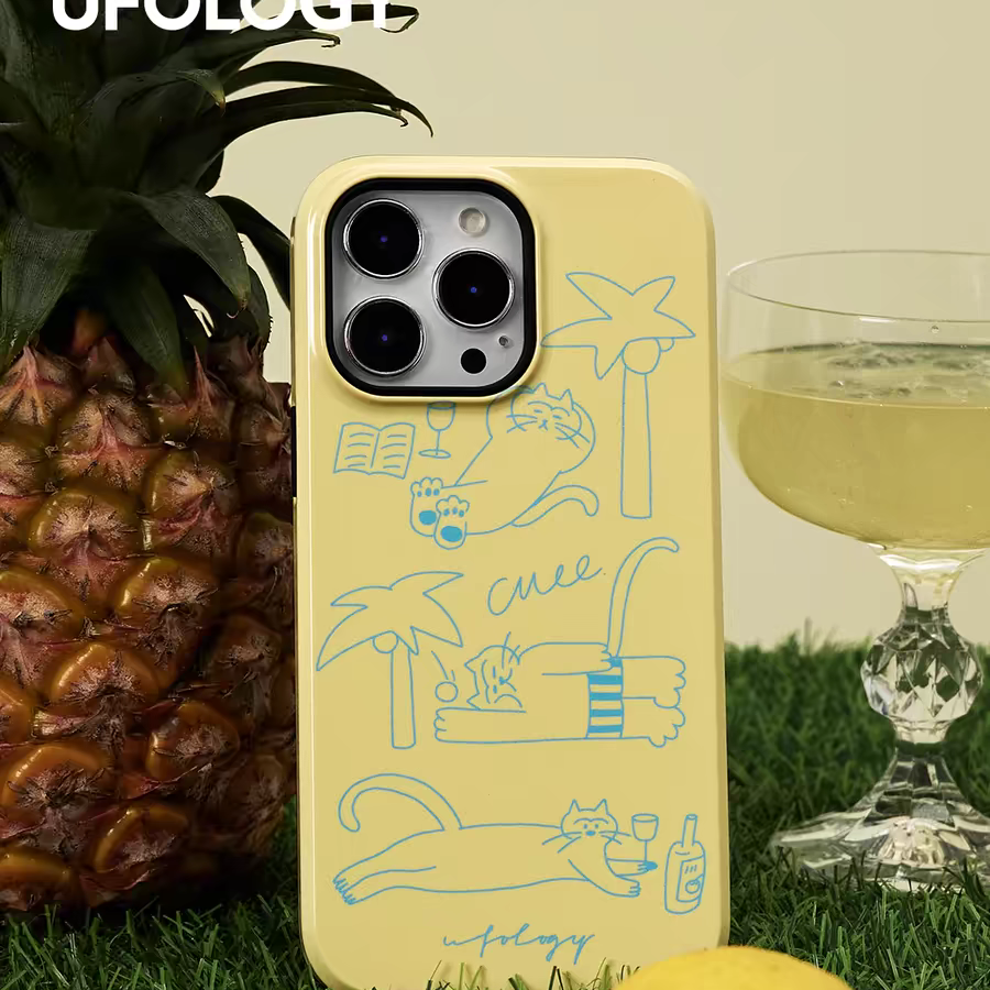 适用于苹果13华为mate60pro夏日度假猫VIVO小米14OPPO红米k70荣耀100一加12iphone15promax手机壳菲林二合一