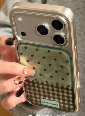 ins风复古褶皱星星滴胶手机壳适用苹果iPhone17promax手机壳软边16防摔15原创小米141312/11华为mate60P780