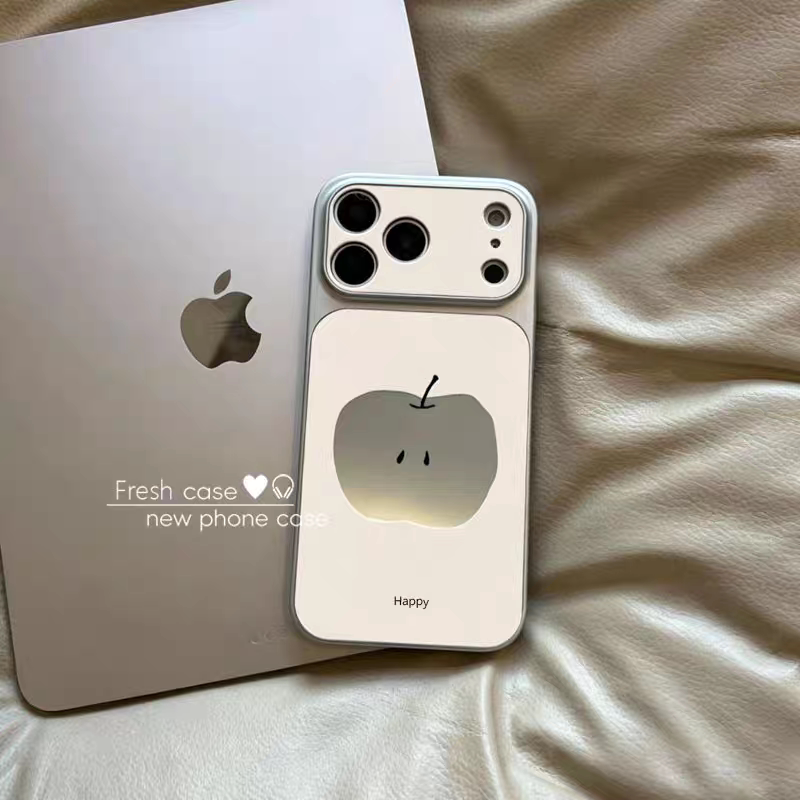 ins可爱复古水果高级感大视窗手机壳适用苹果17promax手机壳iPhone16高级感光面肤感壳15plus创意14pro13防摔