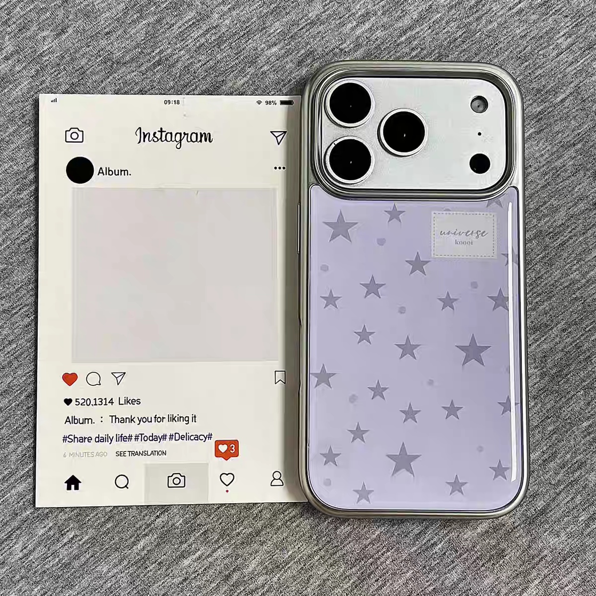 浅紫灰色星星韩系新款银边手机壳适用苹果iPhone17promax高级感保护套小众16plus亮面15pro14防摔简约13气质