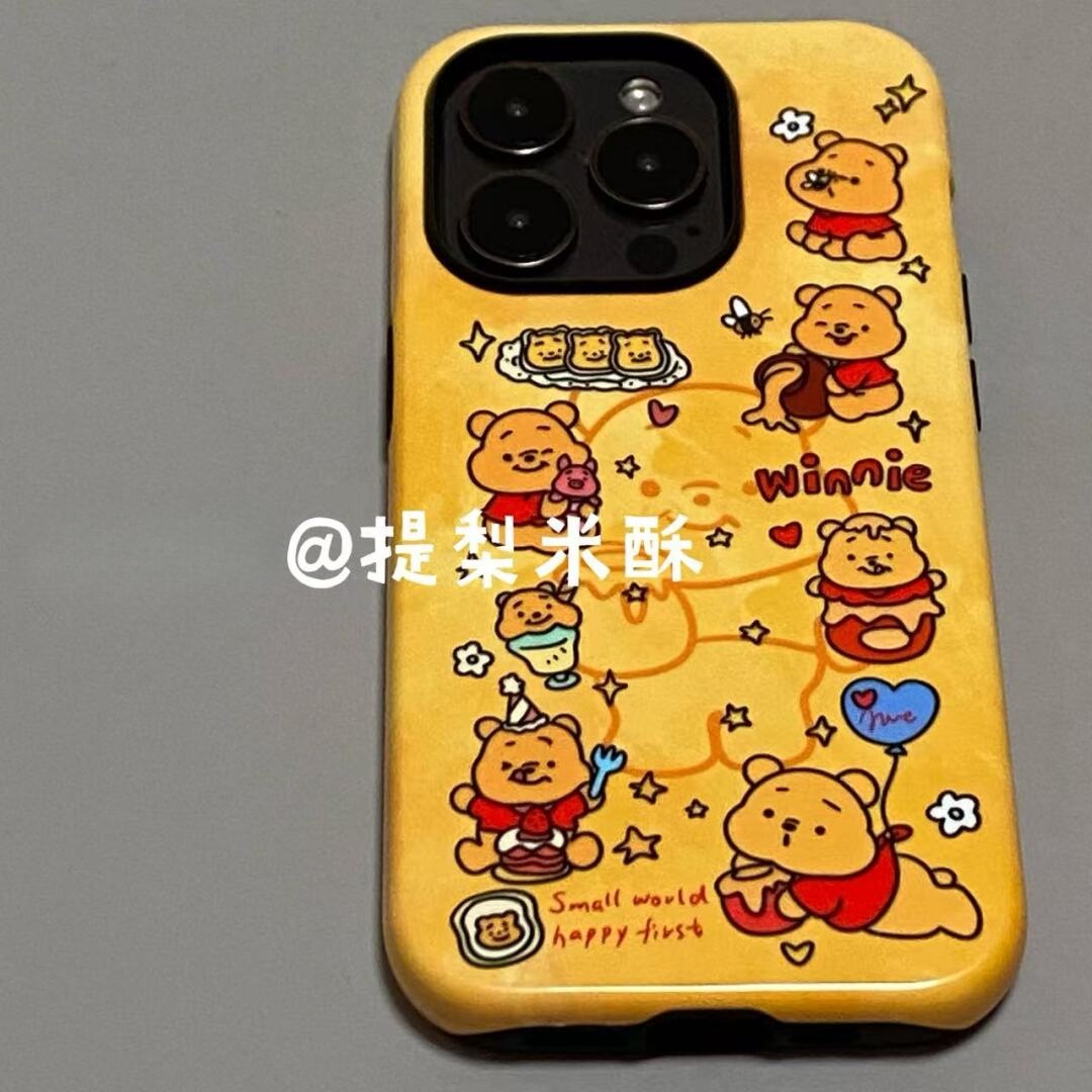 满屏维尼熊可爱适用iphone15苹果手机壳16pro防摔13promax12菲林二合一14Pro小米华为荣耀OPPOvivo11Xsma防摔