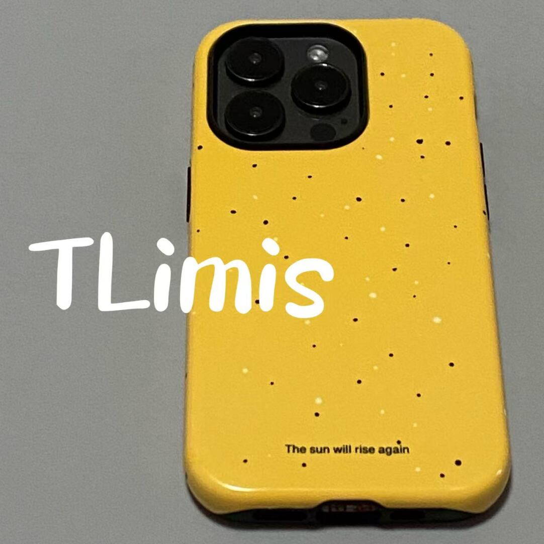 黄底黑白点可爱适用iphone15苹果手机壳16pro防摔13promax12菲林二合一14Pro小米华为荣耀OPPOvivo11Xsma防摔