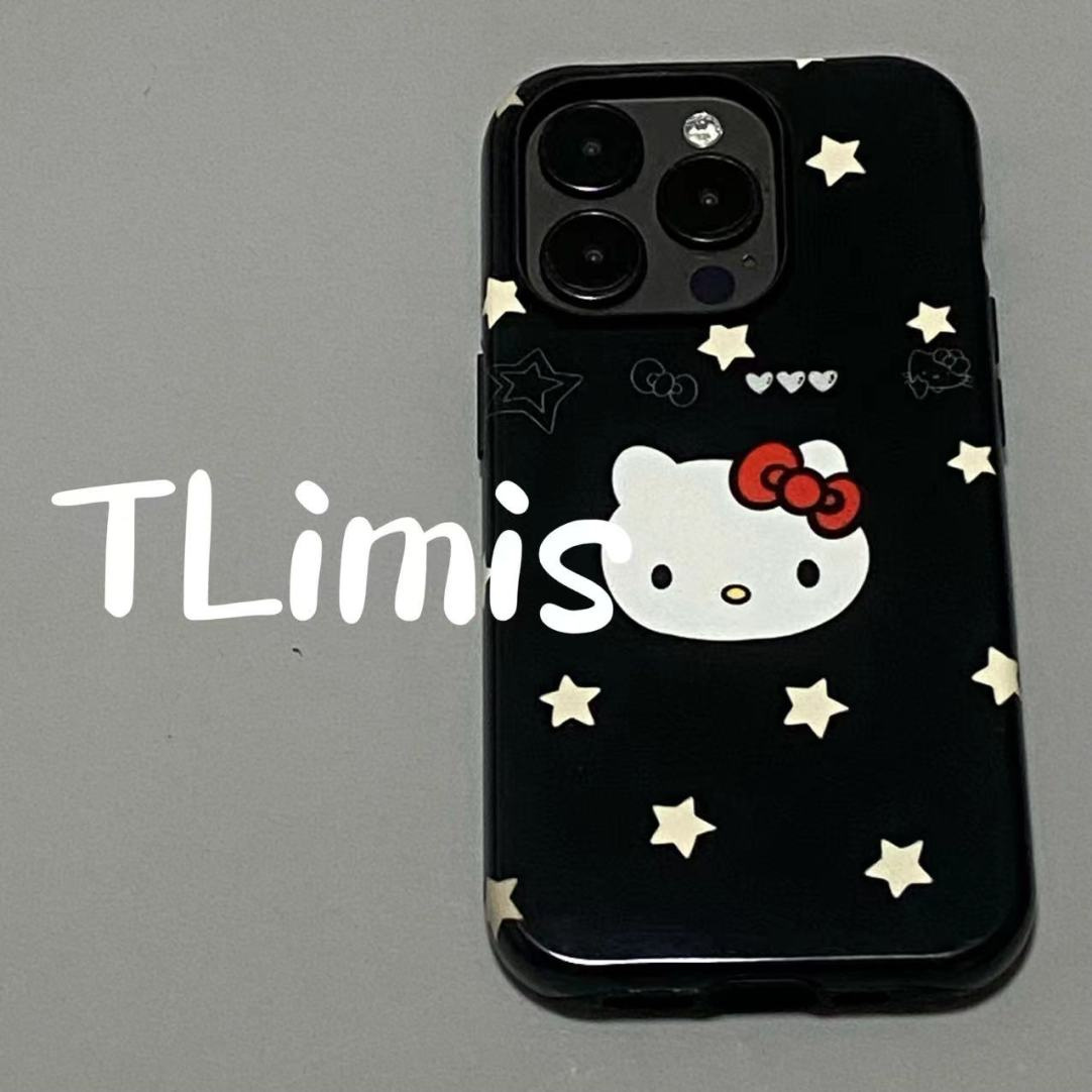 原创个性星星与凯蒂韩国菲林壳二合一苹果16promax手机壳iPhone15新款14promax磨砂13pro高级13防摔12保护壳
