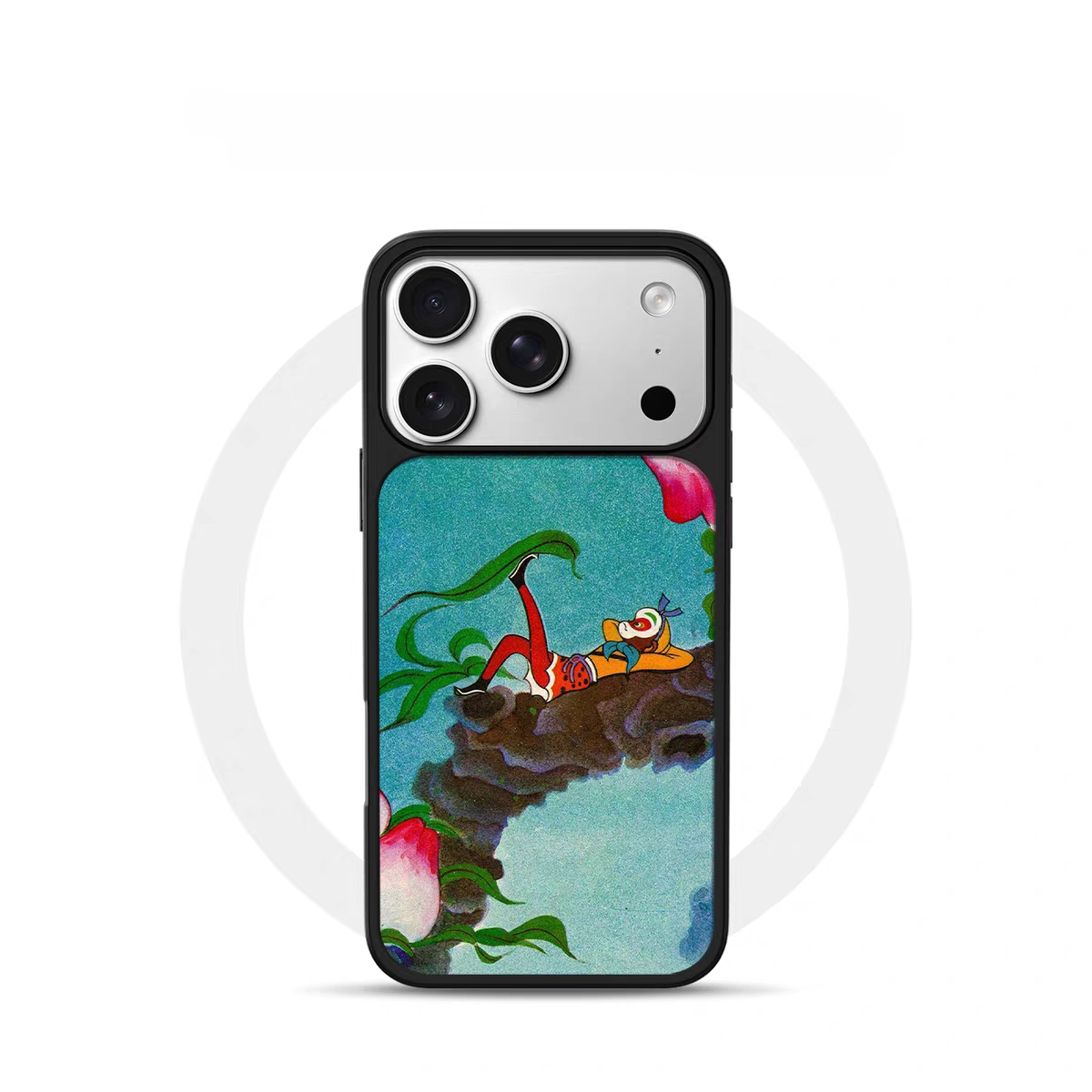 ins美猴王蟠桃盛宴电镀银黑边适用苹果iPhone17promax手机壳16pro小米15Pro保护套华为mate80P70三星S23软壳