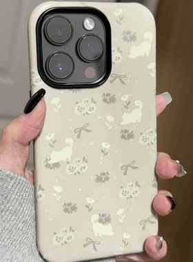 绿色花朵小猫咪适用iphone15苹果手机壳16pro防摔13promax12菲林二合一14Pro小米华为荣耀OPPOvivo11Xsma防摔