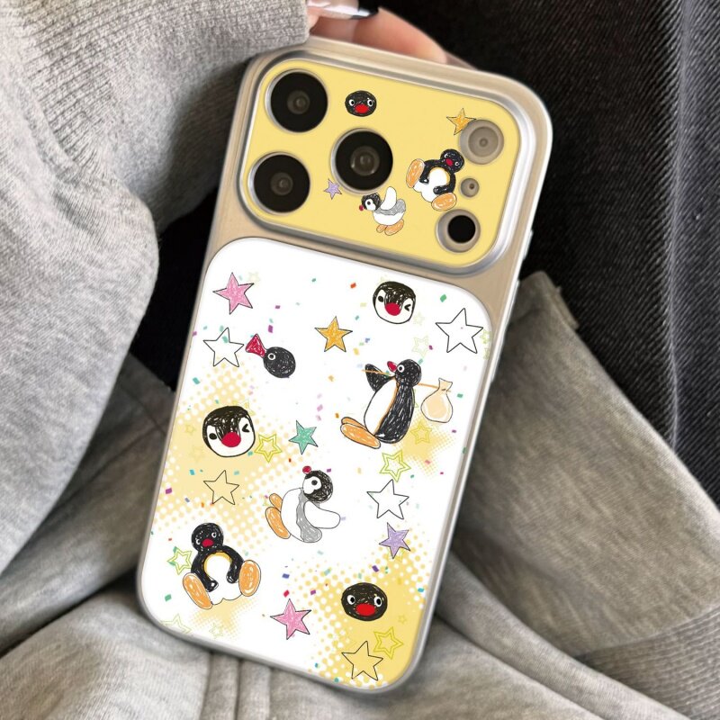 ins企鹅磁吸大视窗适用苹果17手机壳iPhone17promax新款16pro情侣15promax高级感全包14pro防摔13plus保护套