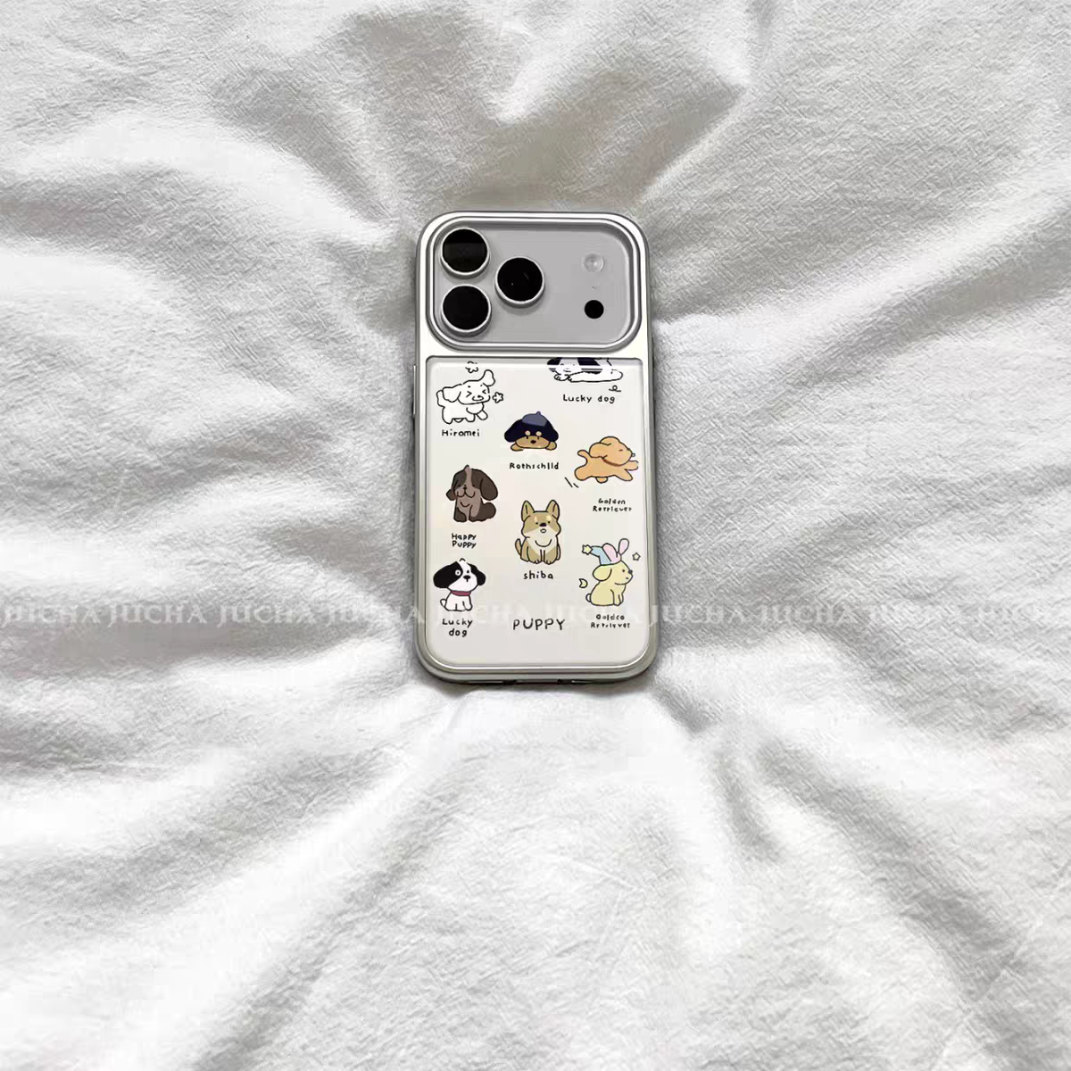 ins风卡通可爱狗狗合集银边滴胶手机壳适用苹果iPhone17promax手机壳软边16防摔15原创14可爱13保护套12/11