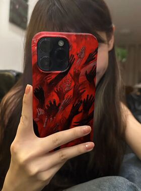 艺术摇滚与救赎油画适用于苹果IPhon15pro/14promax/15/14/13/11菲林小众高级不会撞壳的手机壳稀奇古怪新款