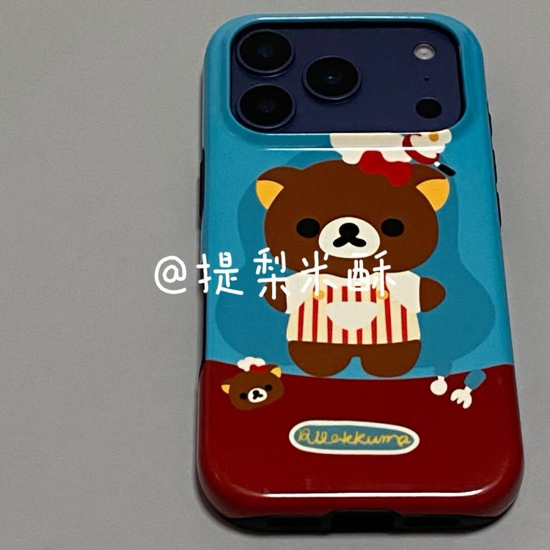 ins风厨师小熊适用于iPhone17 Pro Max手机壳美版新款菲林二合一苹果16pro防摔12全包15保护套原创1413手机壳