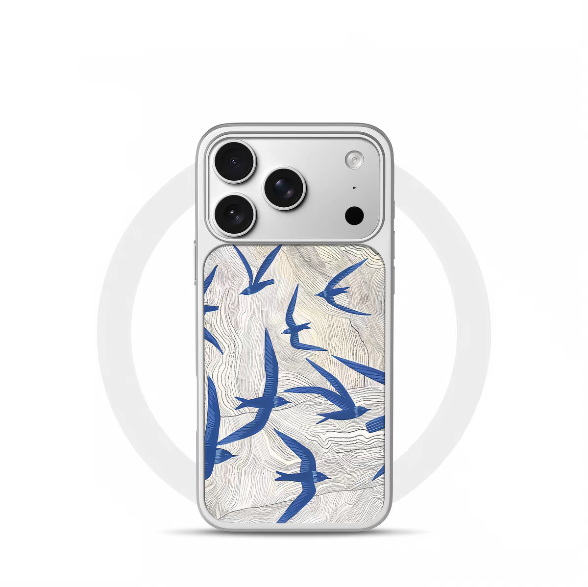 ins风复古自由飞鸟电镀银黑边适用苹果iPhone17promax手机壳16pro小米15Pro保护套华为mate80P70三星S23软壳