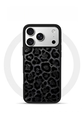 ins风黑色豹纹电镀银黑边适用苹果iPhone17promax手机壳16pro小米15Pro保护套华为mate60P70防摔三星S23软壳