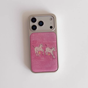 ins梦幻油画线条好运小马星星滴胶手机壳适用苹果iPhone17promax手机壳软边1615小米141312/11华为mate60P780