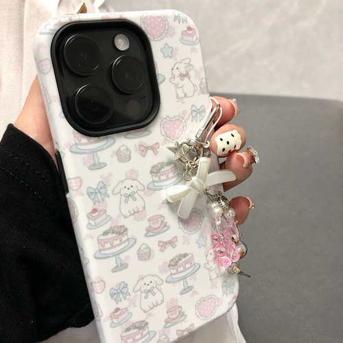 蛋糕小兔ins风菲林二合一适用苹果15promax手机壳情侣iphone14pro保护套女mate6050新款13pro小众12/11p/xs潮
