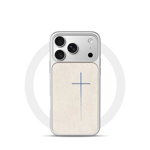 ins复古素色十字架电镀银黑边适用苹果iPhone17promax手机壳16pro小米15Pro保护套华为mate80P70三星S23软壳