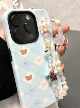 蝴蝶结小熊ins风菲林二合一适用苹果15promax手机壳情侣iphone14pro保护套女mate6050新款13pro小众12/11p/xs