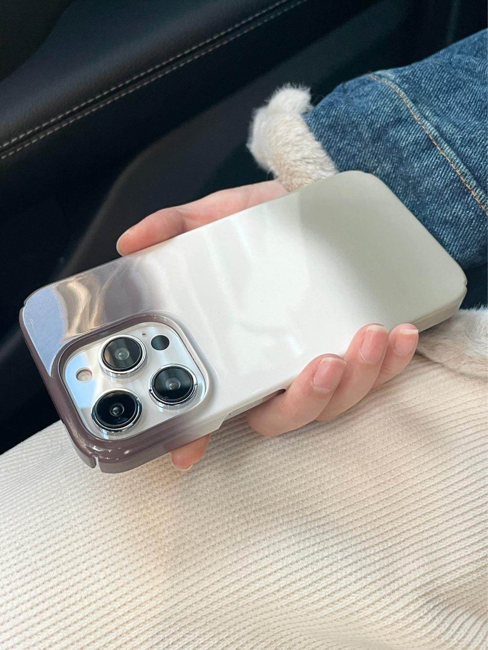 ins简约渐变灰手机壳苹果15pro适用iphone14promax13pm12菲林全包不会撞壳的韩系创意小众高级感光面亮面新款