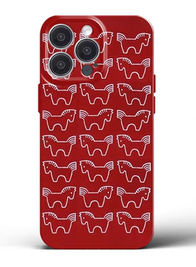 复古小马适用iphone17promax苹果16手机壳13可爱12红色pura80华为mate70一加15小米14荣耀60软nova新年reno11