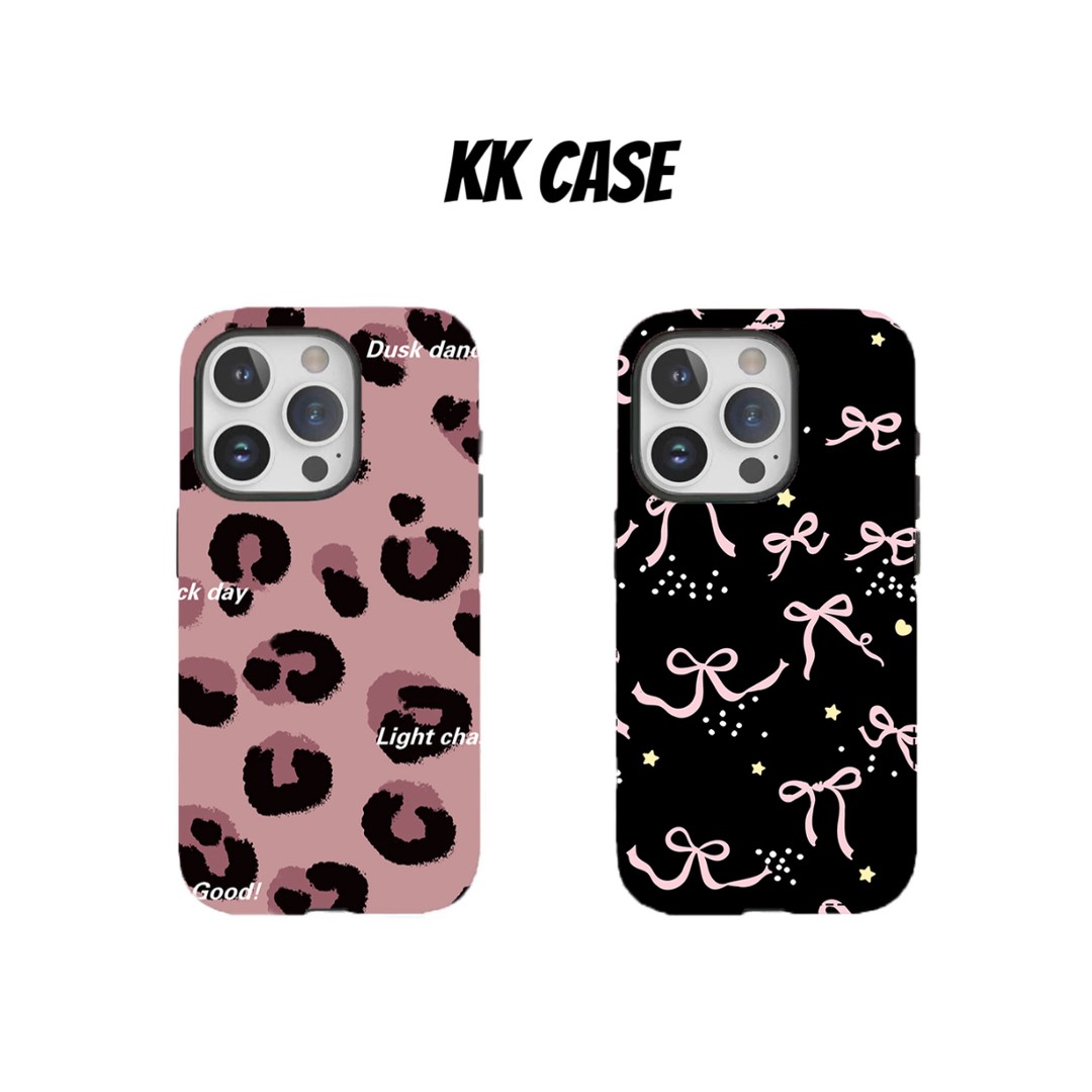 豹纹蝴蝶结原创适用iphone15苹果手机壳16pro防摔13promax12菲林二合一14Pro小米华为荣耀OPPOvivo11Xsma防摔