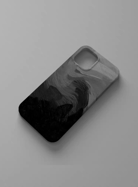 黑灰色油画手机壳适用iPhone15promax苹果14高级13小众12设计11个性xs/xr菲林78plus质感vivo华为oppo小米14