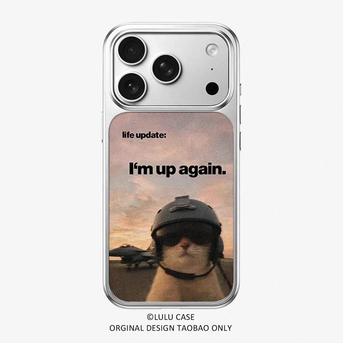 ins风重新出发酷猫电镀银黑边适用苹果iPhone17promax手机壳16pro小米15Pro保护套华为mate80P70三星S23软壳