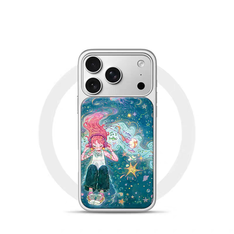 ins复古y2k海洋少女电镀银黑边适用苹果iPhone17promax手机壳16pro小米15Pro保护套华为mate80P70三星S23软壳