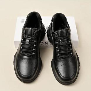 干部备勤鞋男式舒适日常商务健步皮鞋软底2024秋新款休闲运动皮鞋