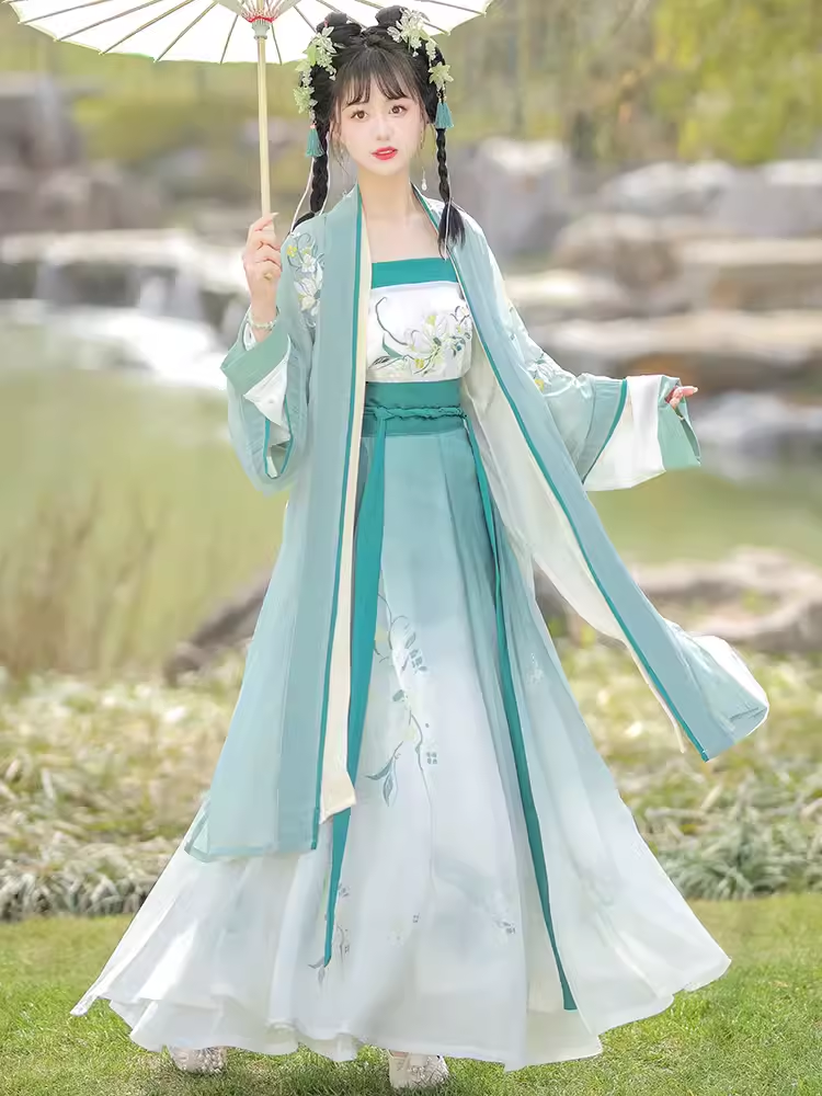 宋制原创汉服女款对襟长衫齐腰襦裙改良国风日常古装夏季超仙飘逸