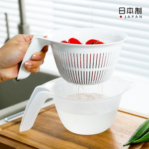 日本洗菜盆洗水果淘米沥水篮量杯