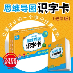 思维导图识字卡片进阶版 偏旁部首速记汉字同步小学语文小学生人教