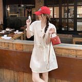 现货2026夏装新款纯色百搭抽绳连衣裙H897-P105-K158，女装连衣裙，浙宝115