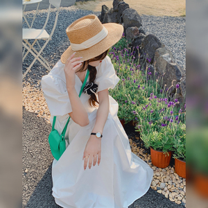 粉色法式浪漫v领连衣裙女2025春夏新款气质高端轻奢茶歇裙长裙子图片