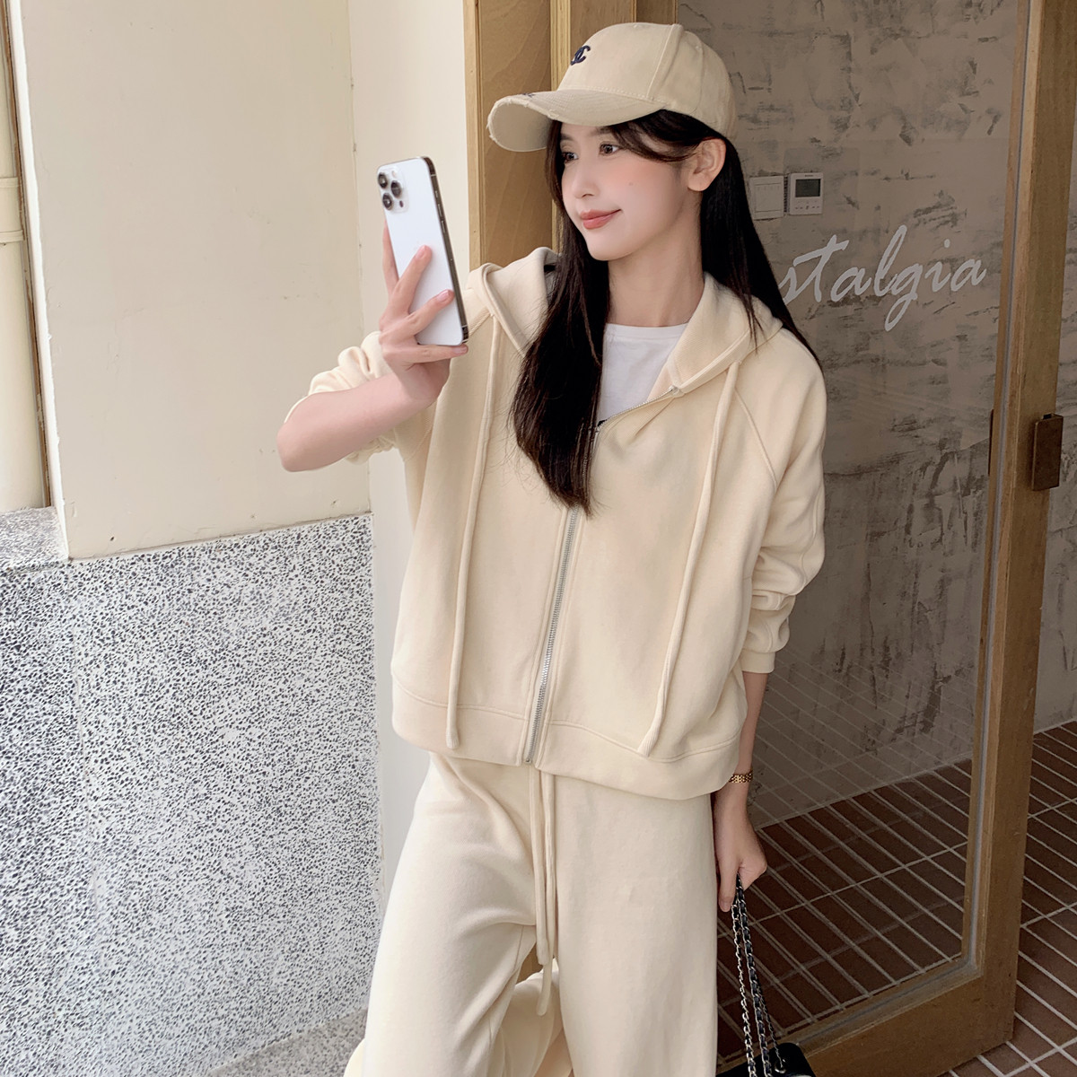 现货！春秋连帽卫衣直筒裤休闲套装女H825-P160控248,女装套装/套裙,浙宝115