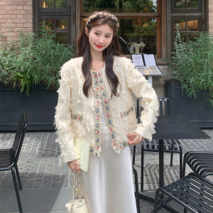 甜美流苏小香风碎花短外套女春秋2025新款小个子上衣流行爆款绝美图片
