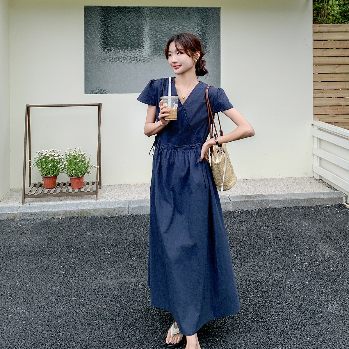 现货夏装上新！2025夏装新款韩版收腰连衣裙H906-P120-K178,女装连衣裙,浙宝115