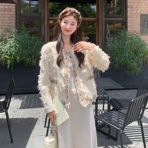 甜美流苏小香风碎花短外套女春秋2025新款小个子上衣流行爆款绝美图片