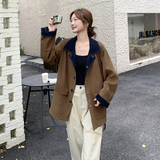 2026春季新款工装麂皮绒双面穿牛仔外套8191-P160-K228，女装短外套，浙宝115