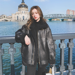现货  皮毛一体机车服外套女 H739-P190 控268图片