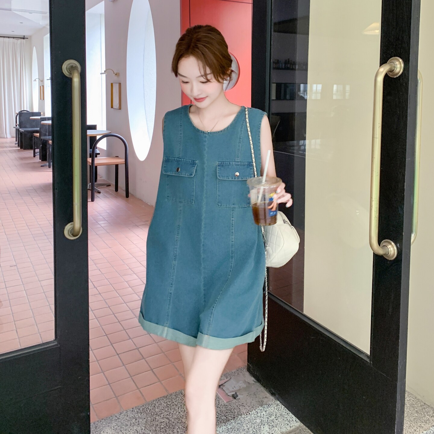 2026夏季新款韩系高级感牛仔连体短裤女8188-P125-K178，女装连衣裙，浙宝115