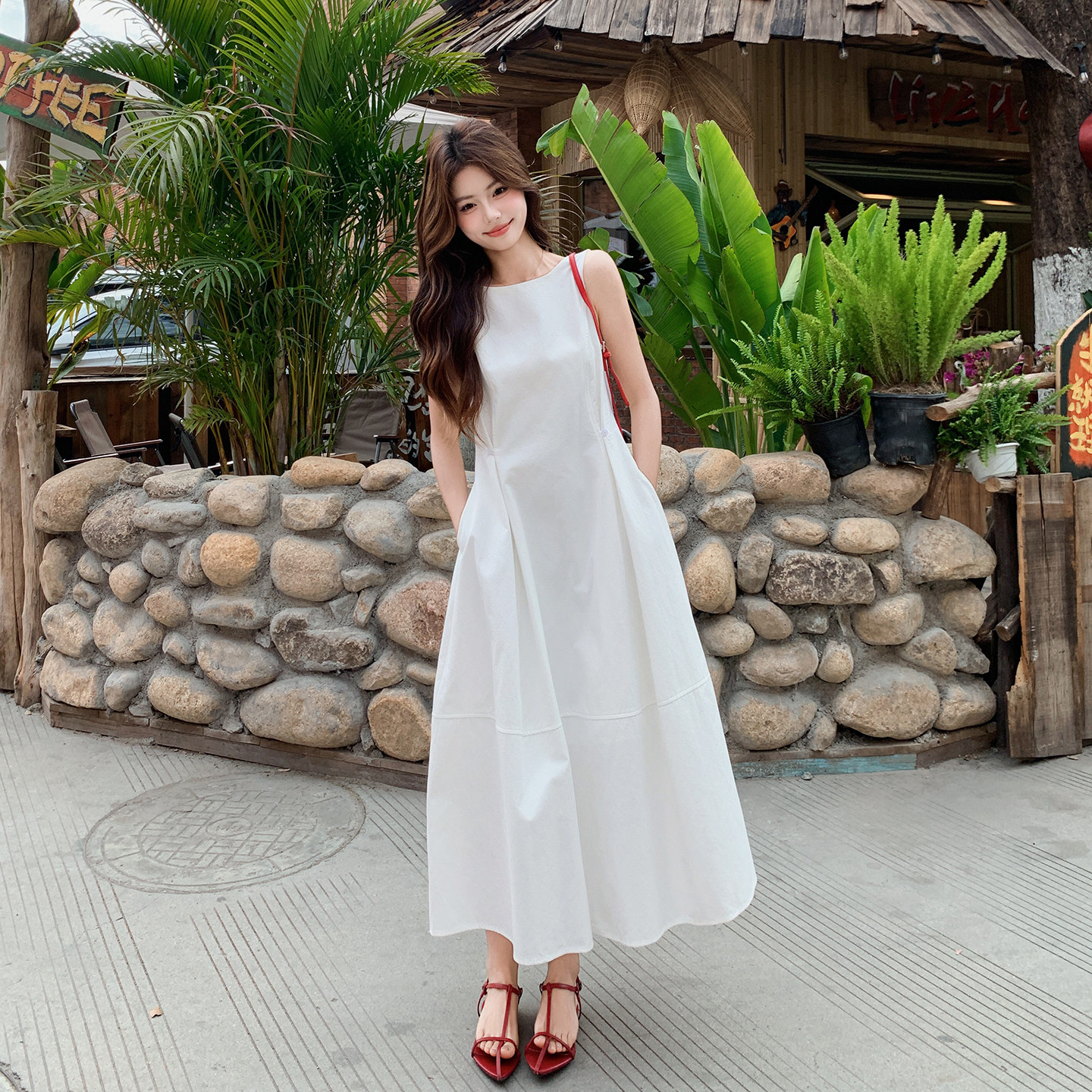 2026夏季新款法式极简收腰无袖连衣裙8036-P130-K198，女装连衣裙，浙宝115