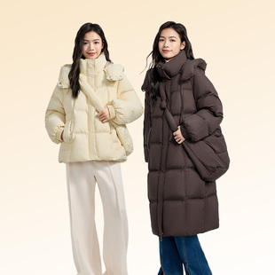 【胡可推荐】千仞岗冬季新款中长款羽绒服外套女送斜挎包保暖上衣