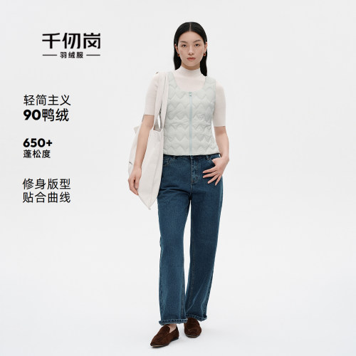 千仞岗秋冬短款羽绒背心马甲