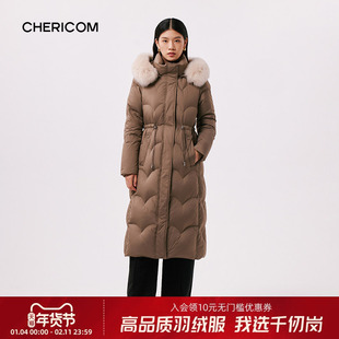 千仞岗中长款韩版过膝羽绒服收腰显瘦连帽纯色蓬松多色加厚外套女