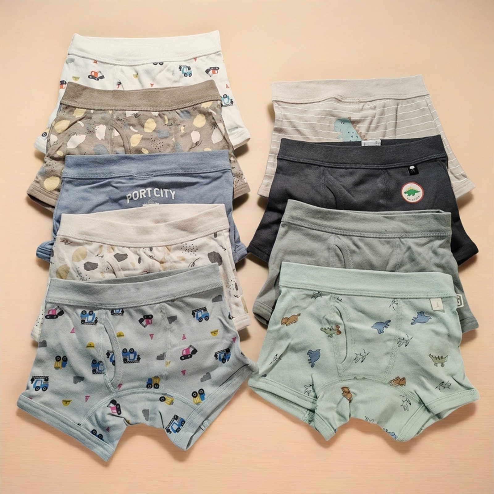 100-120日单ins小木马te纯棉男宝男童不塞屁股面包裤内裤四角裤平